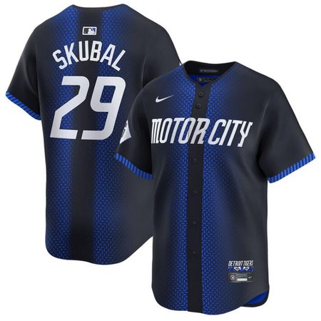Men's Detroit Tigers #29 Tarik Skubal 2024 Navy City Connect Cool Base Limited Stitched Jersey